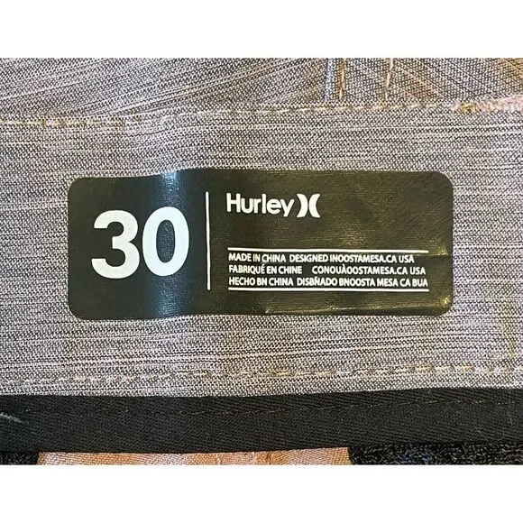 EUC Hurley Shorts Mens 30 Pink Salmon Board Shorts Flat Front Tie Stretch Drifit - Picture 4 of 5